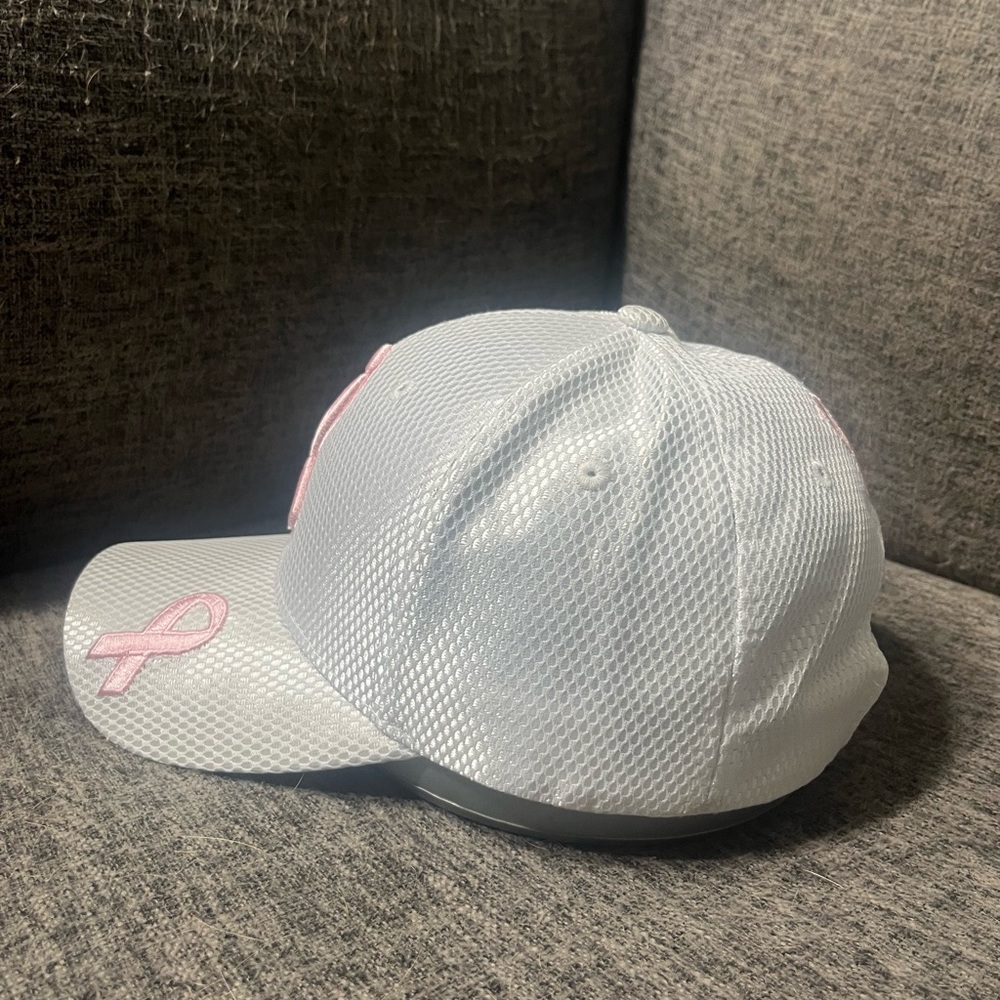 Reflective White Breast Cancer Hat - Picture 4 of 4